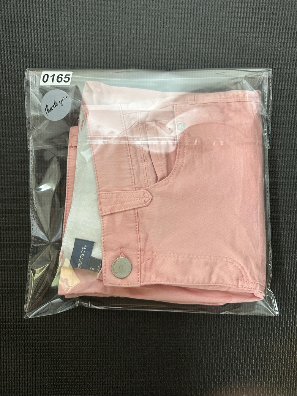 Democracy Pink "Ab"solution Denim Shorts Slimming Stretch Jorts Women's 8 - Picture 12 of 12
